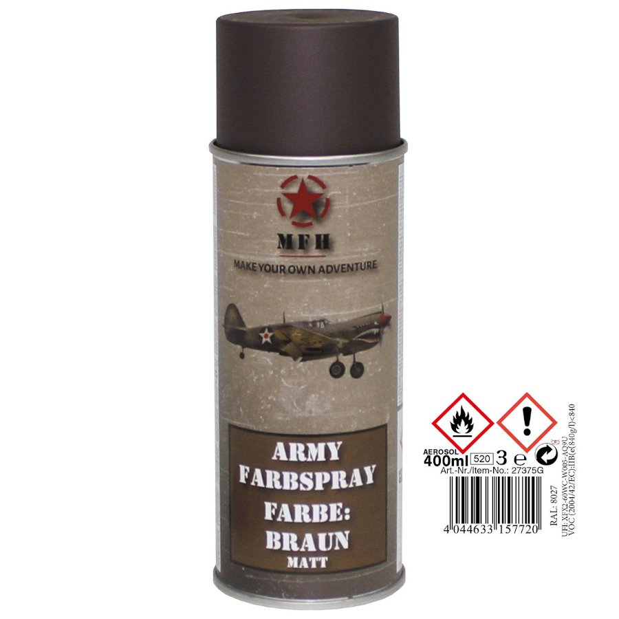 Vernice Militare spray MARRONE OPACO 400ml.