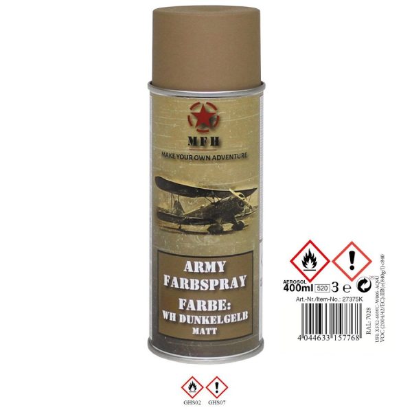 Vernice Militare spray WH GIALLO SCURO OPACO 400ml.