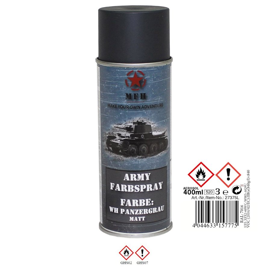 Vernice Militare spray WH GRIGIO PANZER OPACO 400ml.