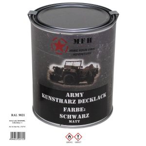 Vernice Militare NERO OPACO barattolo 1 lt