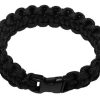 Braccialetto survival PARACORD nero con gancio a clip