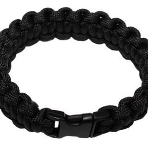 Braccialetto survival PARACORD nero con gancio a clip