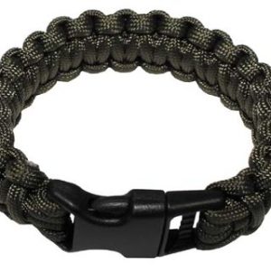 Braccialetto survival PARACORD verde con gancio a clip