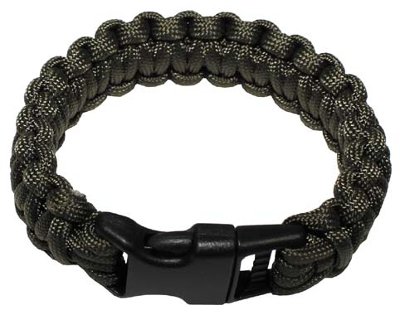 images Braccialetto survival PARACORD verde con gancio a clip