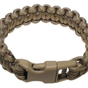 Braccialetto survival PARACORD coyote con gancio a clip