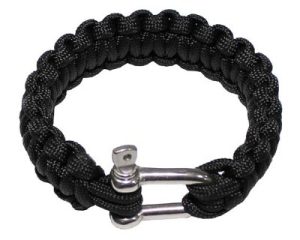 Braccialetto survival PARACORD nero con grillo