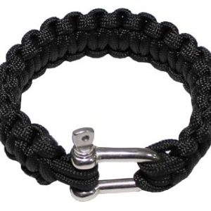 Braccialetto survival PARACORD nero con grillo