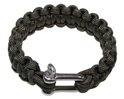 Braccialetto survival PARACORD verde con grillo