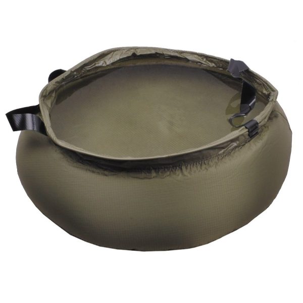 Ciotola pieghevole, 10 l, OD verde, con custodia