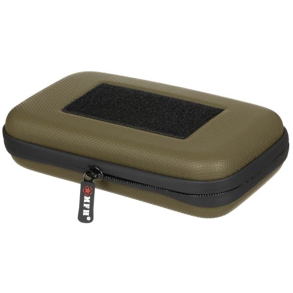 Custodia rigida piccola MFH di colore verde con strap