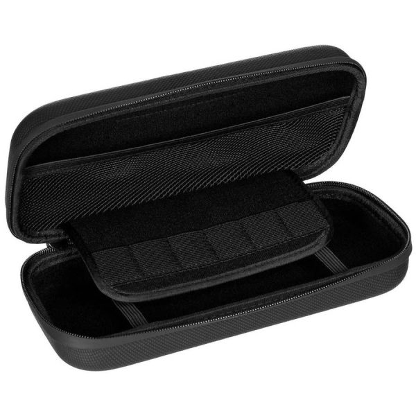 Custodia rigida grande MFH di colore nero con strap