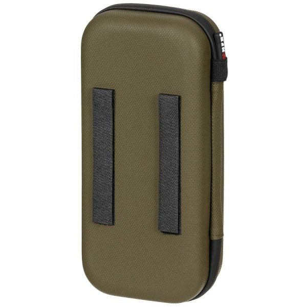 Custodia rigida grande MFH di colore verde con strap