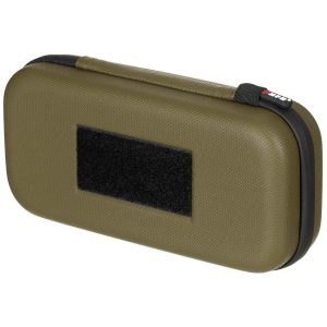 Custodia rigida grande MFH di colore verde con strap
