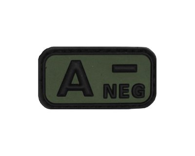 Patch gruppo sanguigno in gomma A NEG