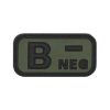 Patch gruppo sanguigno in gomma B NEG