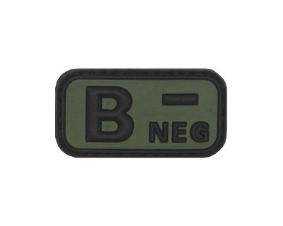 Patch gruppo sanguigno in gomma B NEG