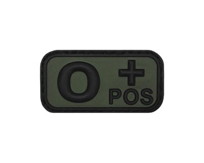 Patch gruppo sanguigno in gomma O POS