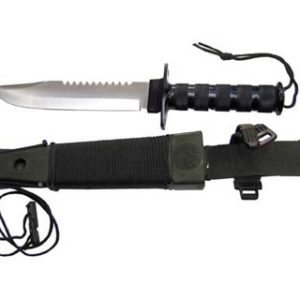 Coltello pilota con fodero in pelle di colore nero