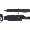 Coltello pilota con fodero in pelle di colore nero