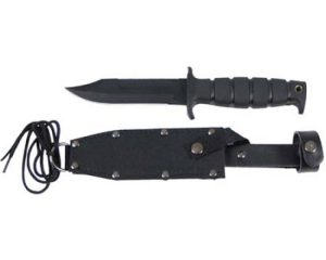 Coltello pilota con fodero in pelle di colore nero