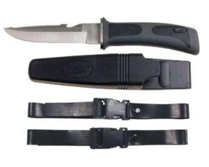 Coltello da sub, con fodero e cinturini
