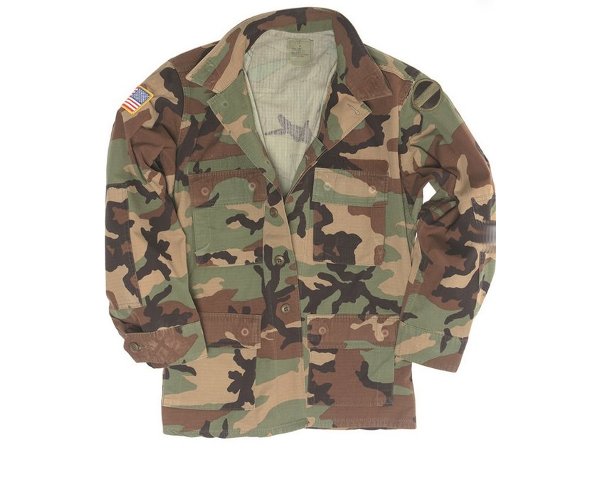 Giacca militare americana woodland usata con patch