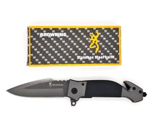 Coltello survival Browning a lama liscia di colore nero-grigio