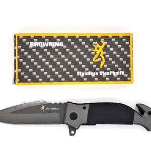 Coltello survival Browning a lama liscia di colore nero-grigio