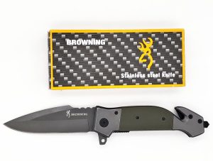 Coltello survival Browning a lama liscia di colore verde-grigio