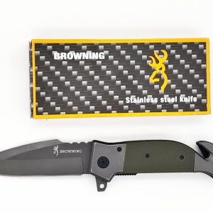 Coltello survival Browning a lama liscia di colore verde-grigio