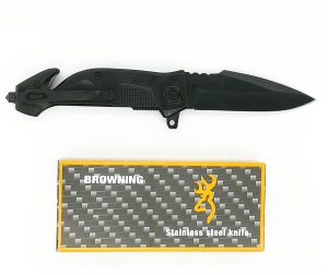 Coltello survival Browning a lama liscia di colore nero