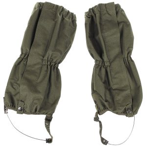 Ghette MFH verde OD, con zip e cordone sottoscarpa in acciaio