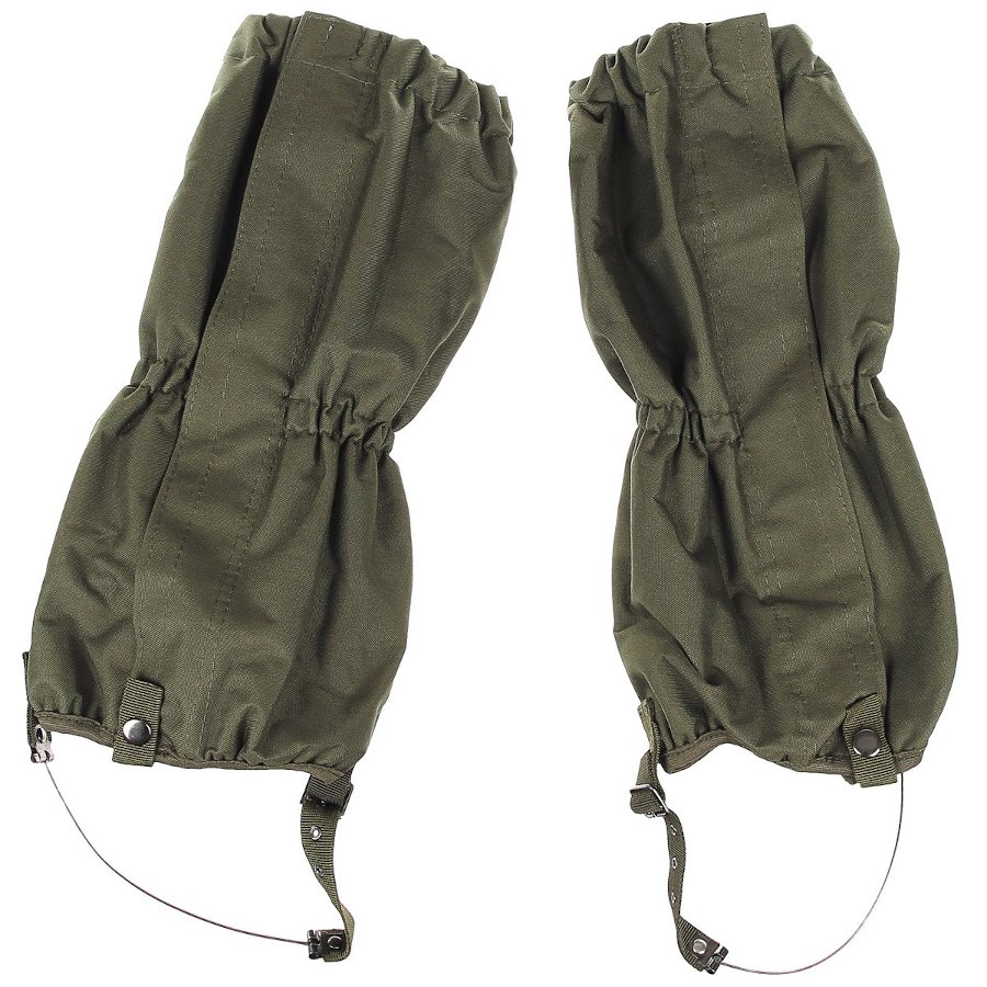 Ghette MFH verde OD, con zip e cordone sottoscarpa in acciaio