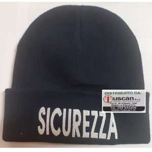Berretto misto lana con ricamo sicurezza