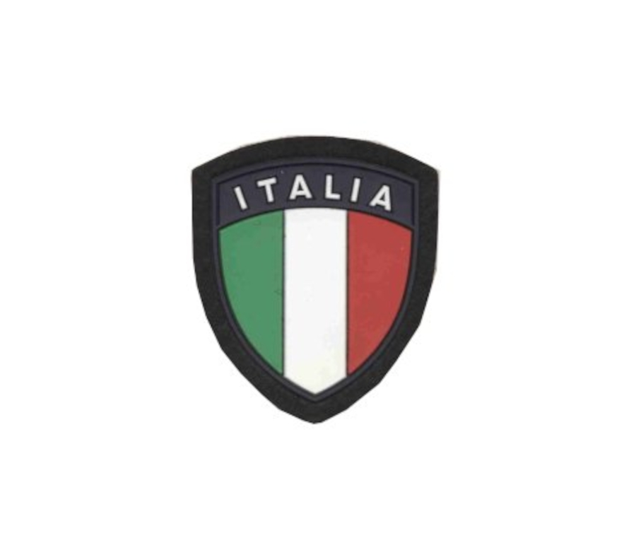 Scudetto Italia con velcro fondo blu
