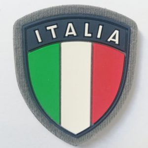 Scudetto Italia fondo grigio con velcro