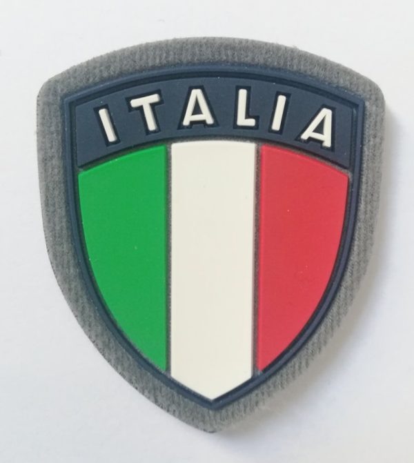 Scudetto Italia fondo grigio con velcro