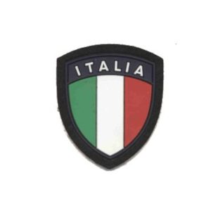Scudetto Italia con velcro fondo nero