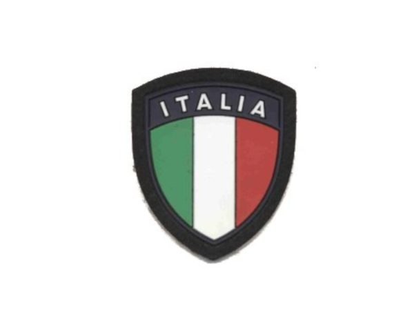 Scudetto Italia con velcro fondo nero