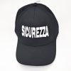 Cappello tipo baseball  nero con ricamo SICUREZZA