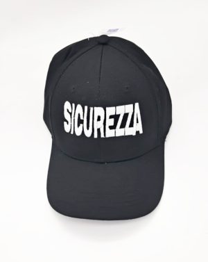 Cappello tipo baseball  nero con ricamo SICUREZZA