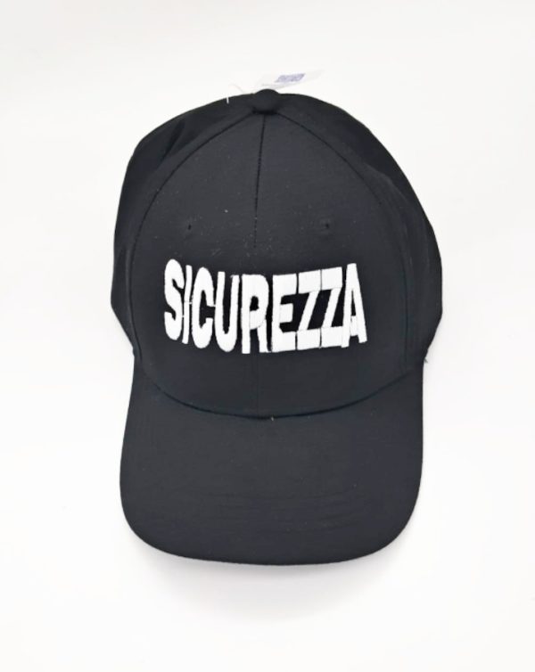Cappello tipo baseball  nero con ricamo SICUREZZA