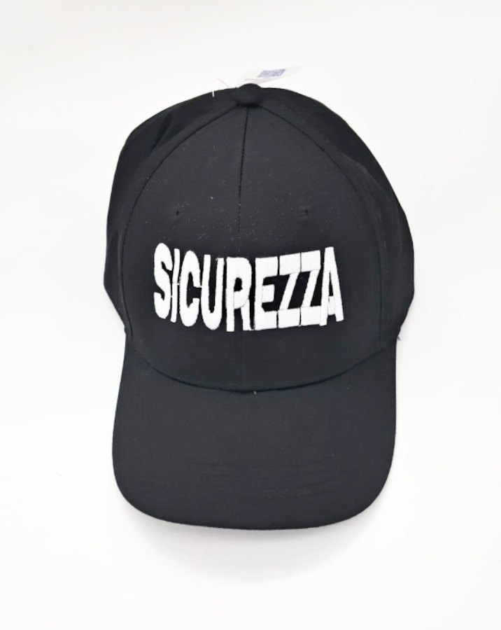 Cappello tipo baseball  nero con ricamo SICUREZZA