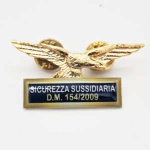 Spilla Aquila Sicurezza Sussidiaria DM 154/2009 giallo