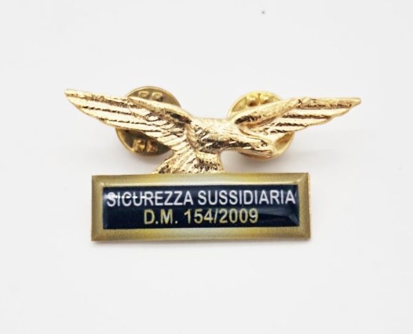 Spilla Aquila Sicurezza Sussidiaria DM 154/2009 giallo
