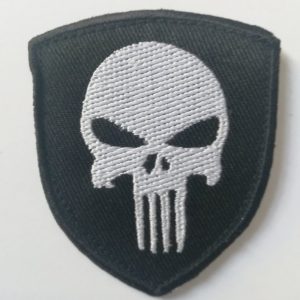 Ricamo Scudetto Punisher Nero