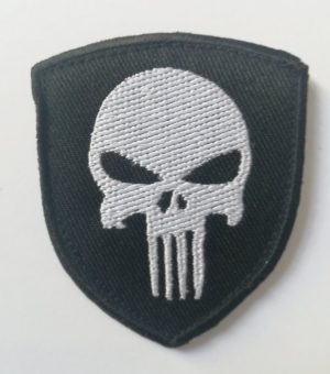 images Ricamo Scudetto Punisher Nero