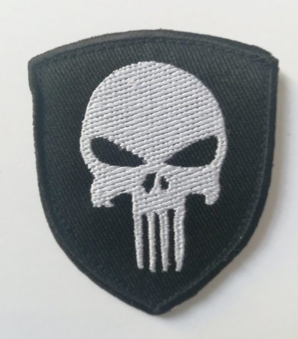 Ricamo Scudetto Punisher Nero
