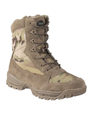 Anfibi Patrol MIL-TEC con zip laterale e 18 fori Multicam