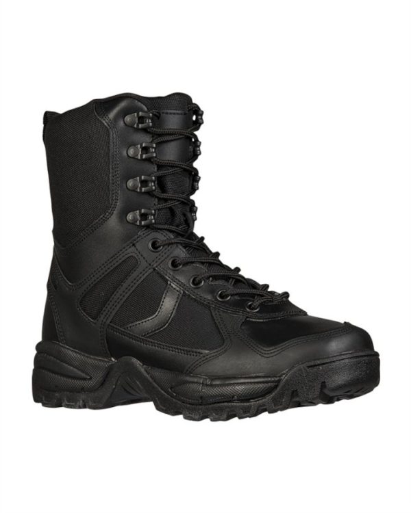 Anfibi Security MIL-TEC con zip laterale di colore nero